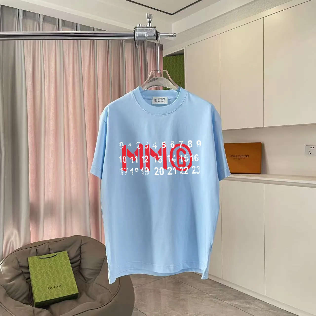 MM 6 2025 New Arrival logo 300g t Same Style Size：S M L XL XXL ：Black White Blue Gray